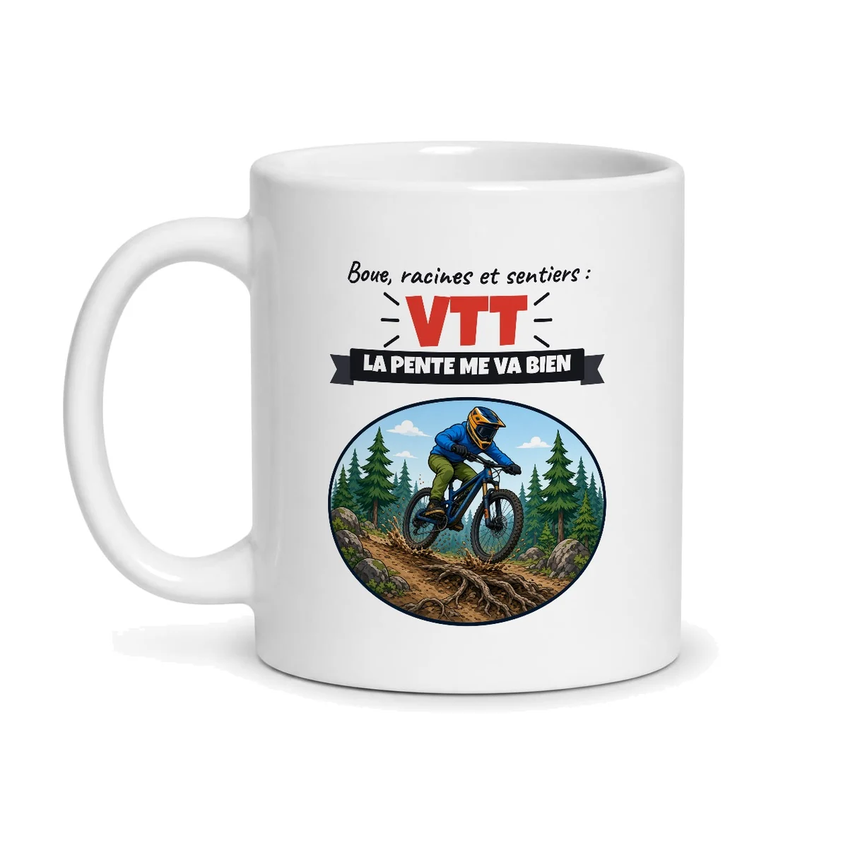 Mug VTT – mug blanc vu de face