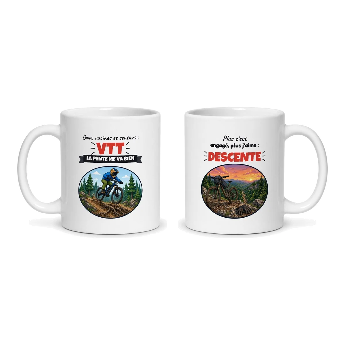 Mug VTT – les deux faces du mug côte à côte