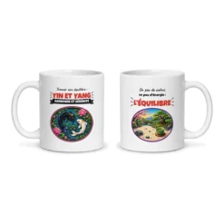 Mug yin et yang – les deux faces du mug côte à côte