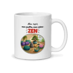 Mug yoga – mug blanc vu du dos
