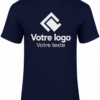 Tee-shirt bleu marine homme personnalisé – Texte, photo ou logo