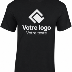 Tee-shirt noir homme personnalisé – Texte, photo ou logo