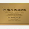 Plaque anesthésiste personnalisée en plexiglas or vieilli 30 × 20 cm, exemple au nom de Dr Marc Duquesne
