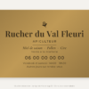 Plaque apiculteur personnalisée en plexiglas or vieilli 30 × 20 cm, exemple au nom de Rucher du Val Fleuri