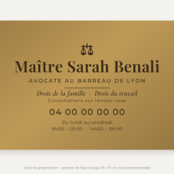 Plaque avocat or vieilli 25 × 15 cm – visuel de présentation