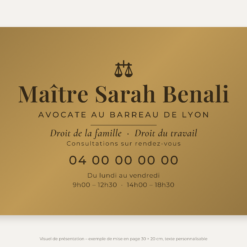 Plaque avocat or vieilli 30 × 20 cm – visuel de présentation