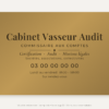 Plaque commissaire aux comptes personnalisée en plexiglas or vieilli 30 × 20 cm, exemple au nom de Cabinet Vasseur Audit