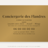 Plaque conciergerie personnalisée en plexiglas or vieilli 30 × 20 cm, exemple au nom de Conciergerie des Flandres