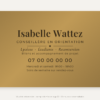 Plaque conseiller en orientation personnalisée en plexiglas or vieilli 30 × 20 cm, exemple au nom de Isabelle Wattez