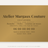 Plaque couturière personnalisée en plexiglas or vieilli 30 × 20 cm, exemple au nom de Atelier Margaux Couture