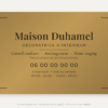 Plaque décorateur d'intérieur personnalisée en plexiglas or vieilli 30 × 20 cm, exemple au nom de Maison Duhamel