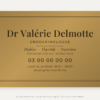 Plaque endocrinologue personnalisée en plexiglas or vieilli 30 × 20 cm, exemple au nom de Dr Valérie Delmotte