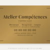Plaque formateur personnalisée en plexiglas or vieilli 30 × 20 cm, exemple au nom de Atelier Compétences