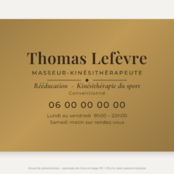 Plaque kiné or vieilli 30 × 20 cm – visuel de présentation