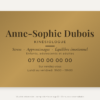 Plaque kinésiologue personnalisée en plexiglas or vieilli 30 × 20 cm, exemple au nom de Anne-Sophie Dubois