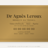Plaque médecin du travail personnalisée en plexiglas or vieilli 30 × 20 cm, exemple au nom de Dr Agnès Leroux