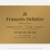 Plaque médiateur personnalisée en plexiglas or vieilli 30 × 20 cm, exemple au nom de François Delattre