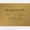 Plaque mésothérapeute personnalisée en plexiglas or vieilli 30 × 20 cm, exemple au nom de Dr Laurent Six