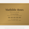 Plaque neuropsychologue personnalisée en plexiglas or vieilli 30 × 20 cm, exemple au nom de Mathilde Roux