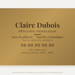 Plaque pédicure-podologue or vieilli 30 × 20 cm – visuel de présentation