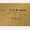 Plaque radiologue personnalisée en plexiglas or vieilli 30 × 20 cm, exemple au nom de Dr Hélène Fournier