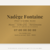 Plaque reiki personnalisée en plexiglas or vieilli 30 × 20 cm, exemple au nom de Nadège Fontaine