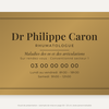 Plaque rhumatologue personnalisée en plexiglas or vieilli 30 × 20 cm, exemple au nom de Dr Philippe Caron