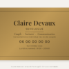 Plaque sexologue personnalisée en plexiglas or vieilli 30 × 20 cm, exemple au nom de Claire Devaux