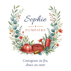 Visuel du mug pompière personnalisé avec le prénom Sophie