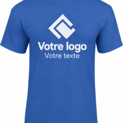 Tee-shirt bleu royal homme personnalisé – Texte, photo ou logo