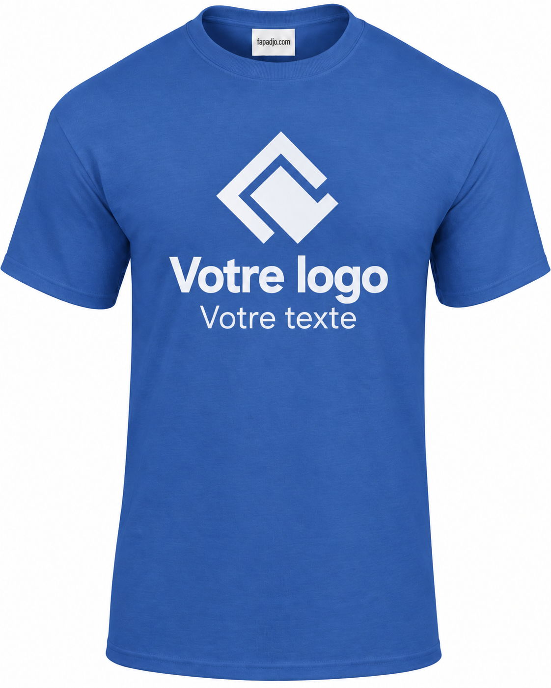 Tee-shirt bleu royal homme personnalisé – Texte, photo ou logo