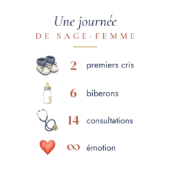 Visuel du dos du mug sage-femme : une journée de sage-femme en humour