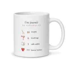 Tasse coiffeuse personnalisée prénom – mug blanc vu du dos