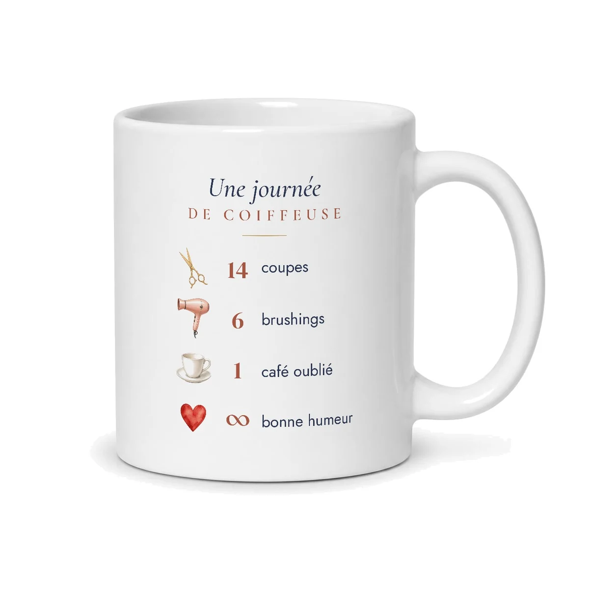 Tasse coiffeuse personnalisée prénom – mug blanc vu du dos